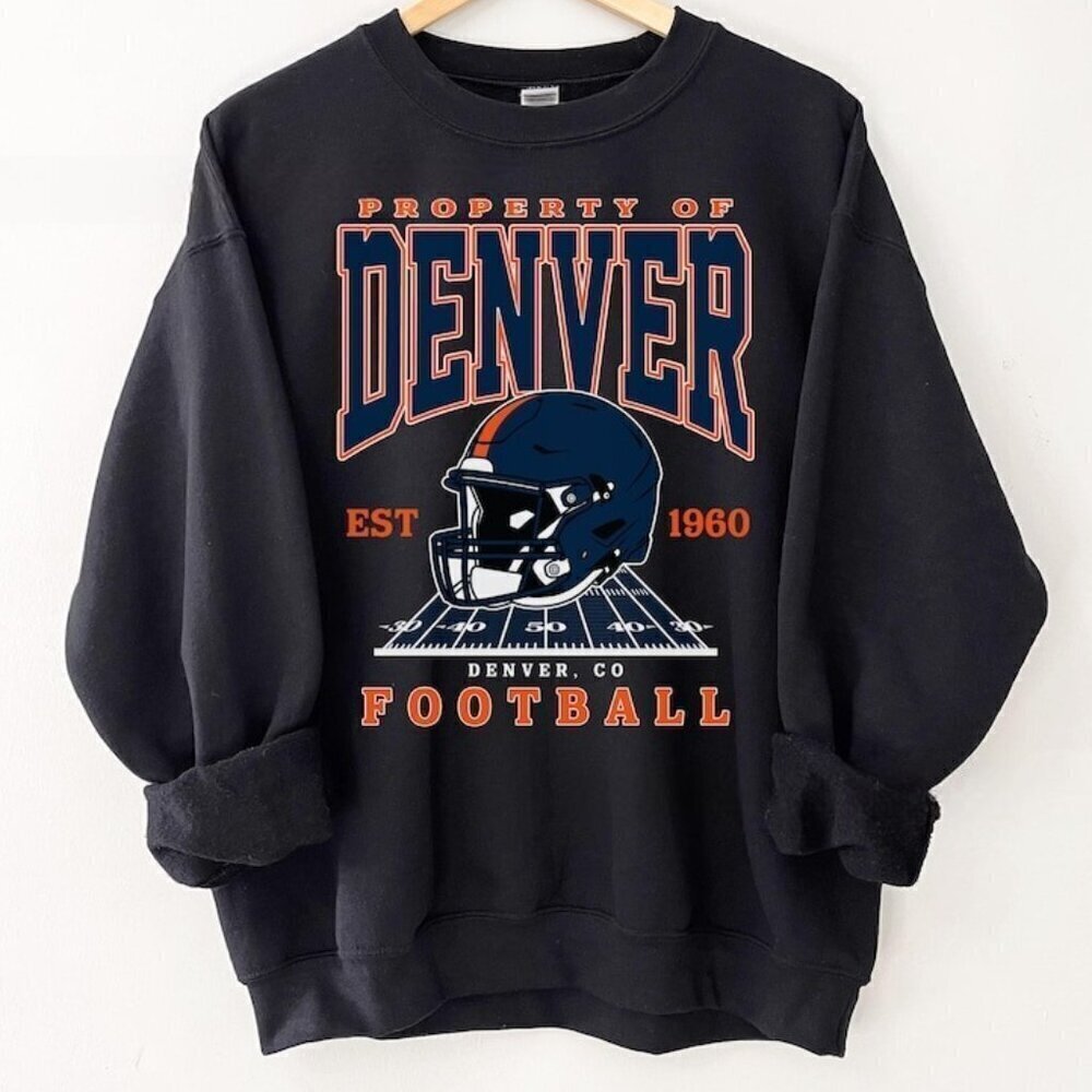 Denver Football Vintage Style Sweatshirt Retro Denver Football Crewneck Broncos